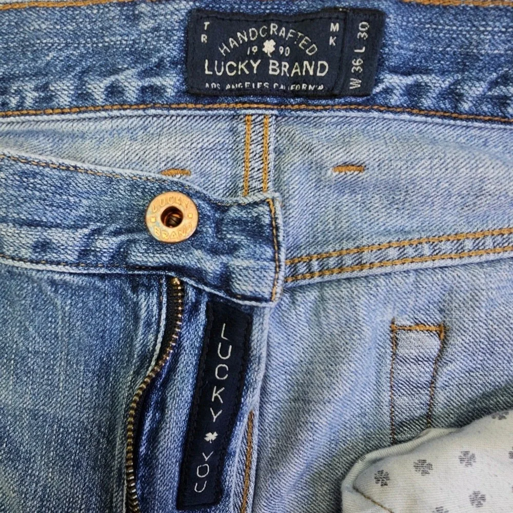Lucky Brand 361 Vintage Straight Mens Blue‎ Medium Wash Denim Jeans 36x30